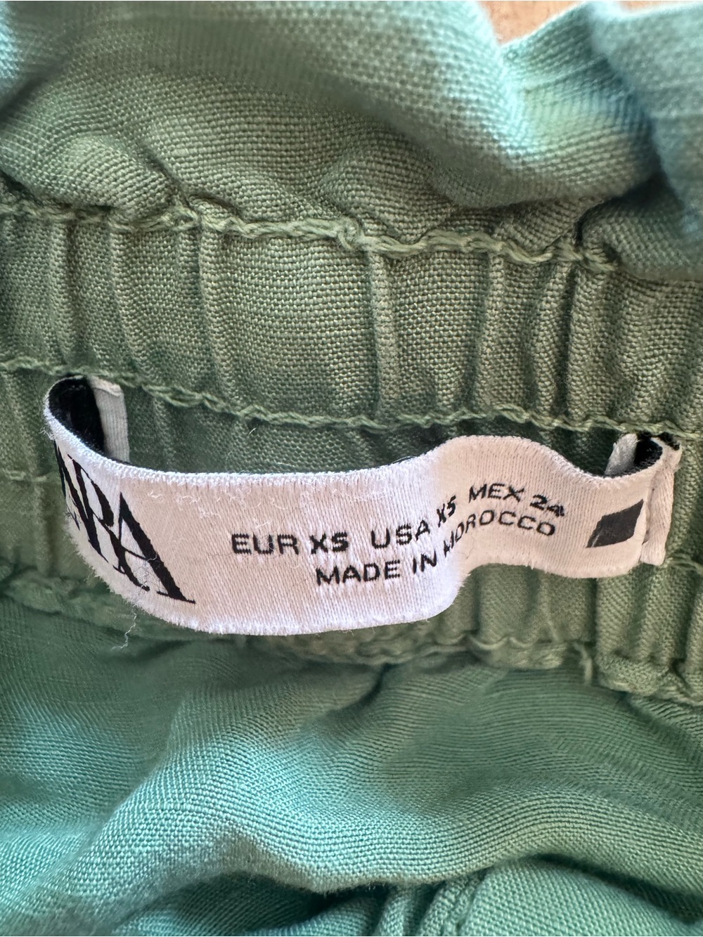 Zara linen green long skirt size XS in like new condition - Picture 4 of 9